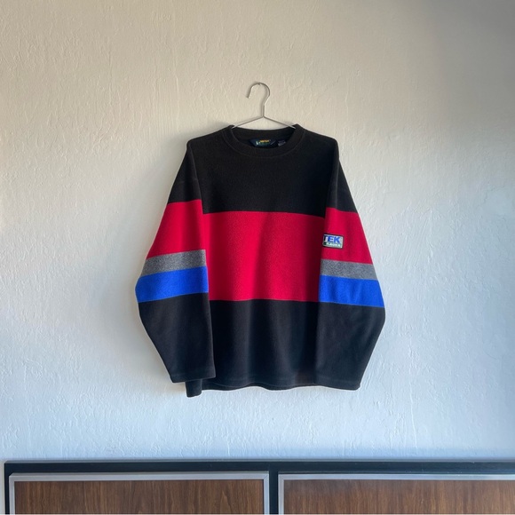Vintage 90s Eddie Bauer EBTEK Fleece Pullover sweater Medium - Picture 1 of 4